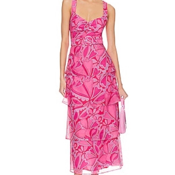 Show Me Your MuMu Dresses & Skirts - Show Me Your MuMu Pink Floral Tiered Maxi Dress